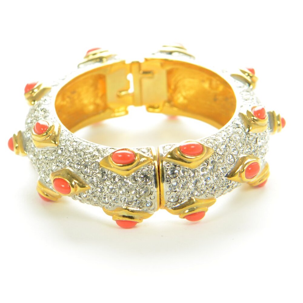 Kenneth Jay Lane Kjl Cabochon & Crystal Bracelet - image 3